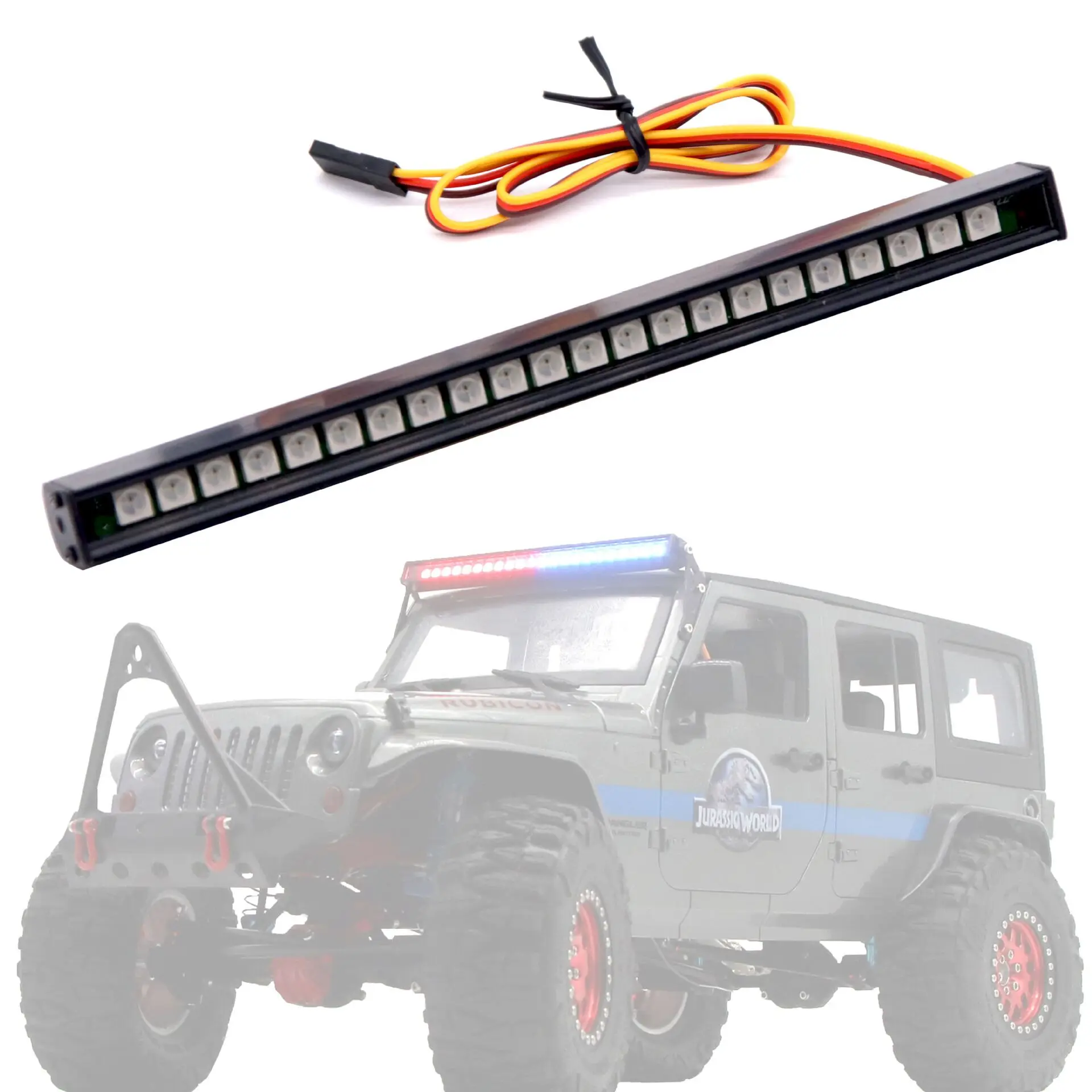 44 LED Metal Roof Rack Light Bar For SCX10 D90 TRX-4 1:10 RC Car Crawler 12LED