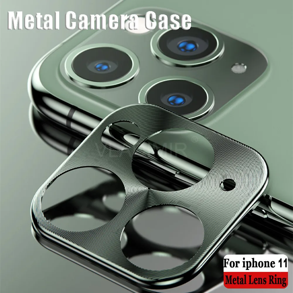 

For iPhone 11 Pro Max Back Camera Metal Ring Case 360 Full Cover Rear Camera Lens Screen Protector for iPhone11 Protective Ring