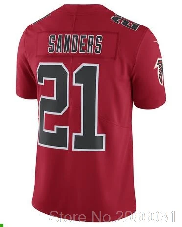 For men Качественная мужская майка Julio Jones 11 Deion Sanders 21 Matt Ryan 2 Devonta Freeman 24 Keanu Neal 22 - Цвет: For men