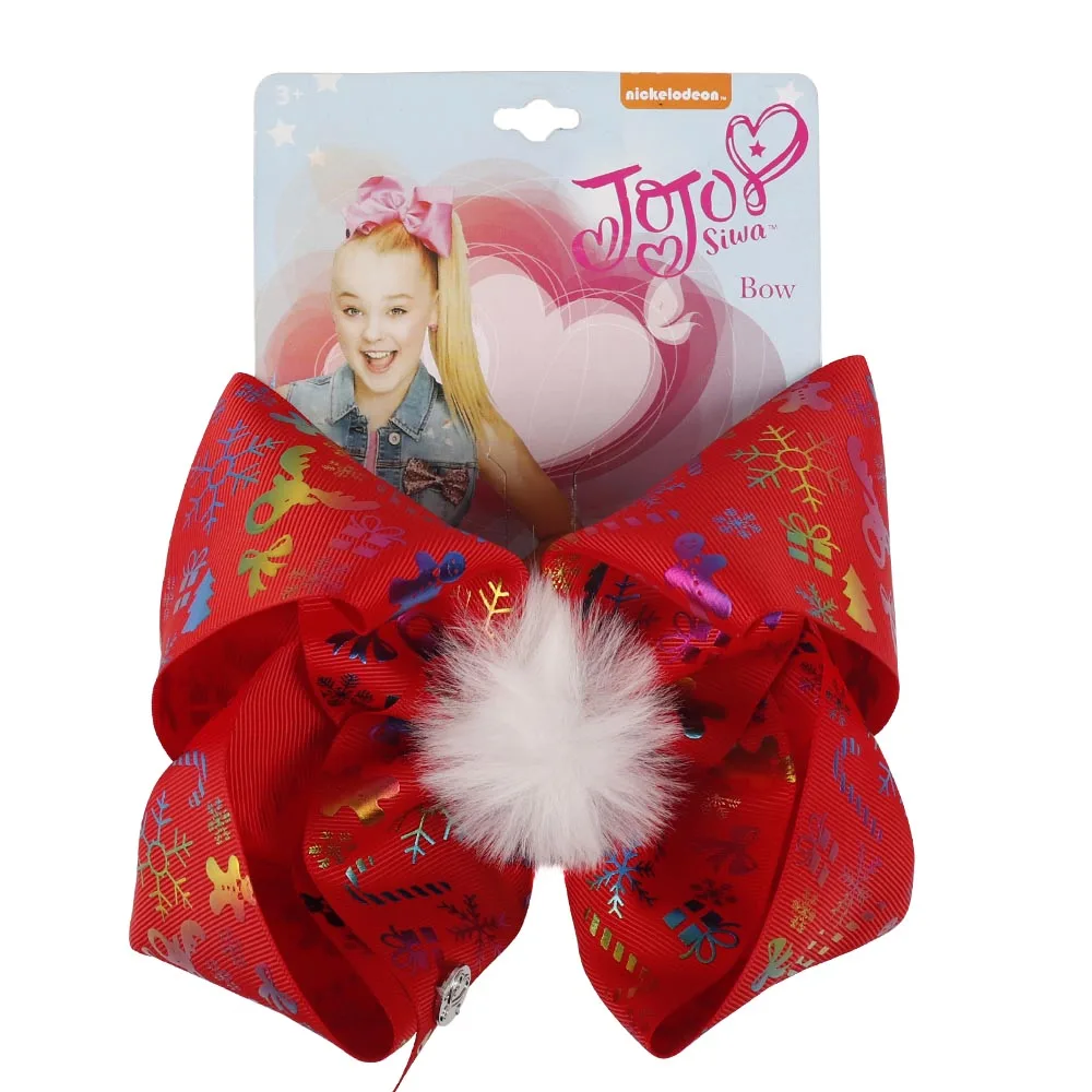CN " Jojo банты для девочек/Jojo Siwa большие рождественские Jojo банты для волос для девочек с зажимами бант ручной работы аксессуары для волос - Цвет: 16