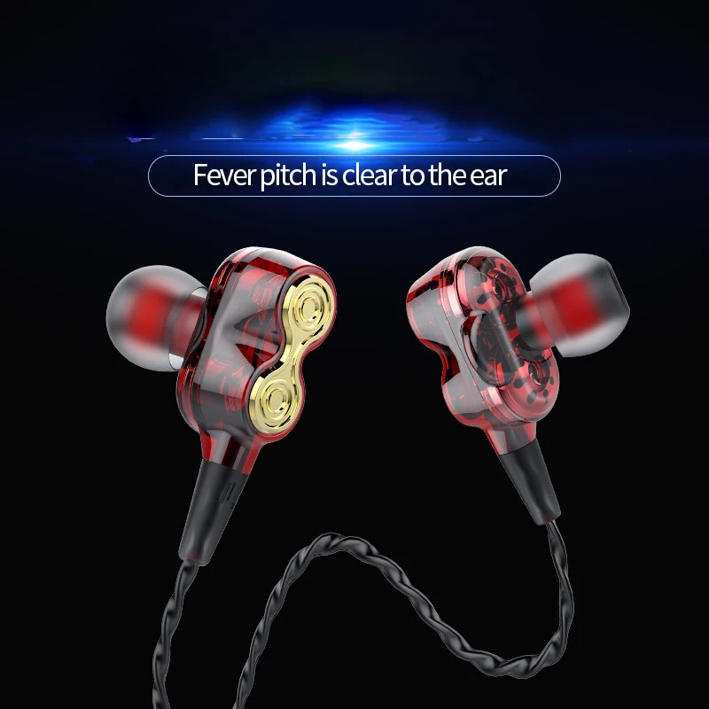 

Wired Earphone High Bass Dual Drive Stereo In-Ear Earphones With Microphone Computer Earbuds For iPhone Samsung Cell Phone