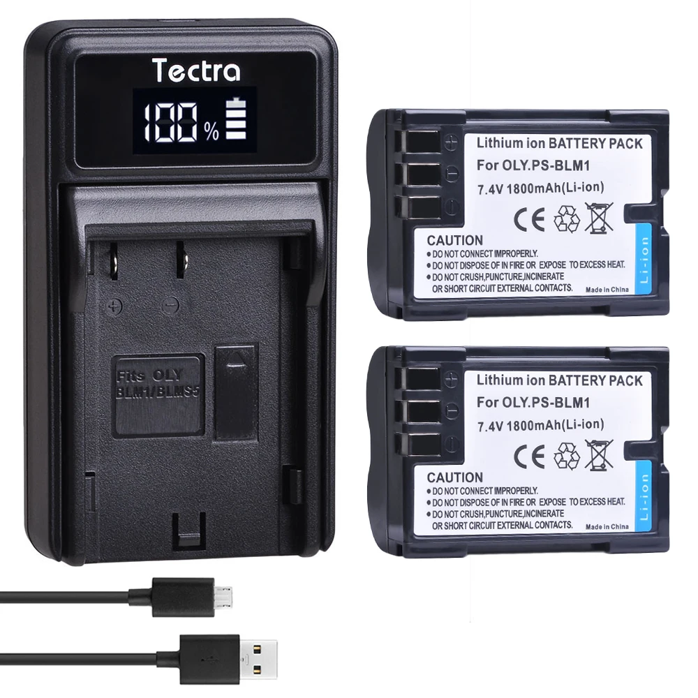 Tectra PS-BLM1 BLM-1 BLM1 камера батарея + LED USB зарядное устройство для Olympus C5060WZ C-7070 C-8080 E300 E330