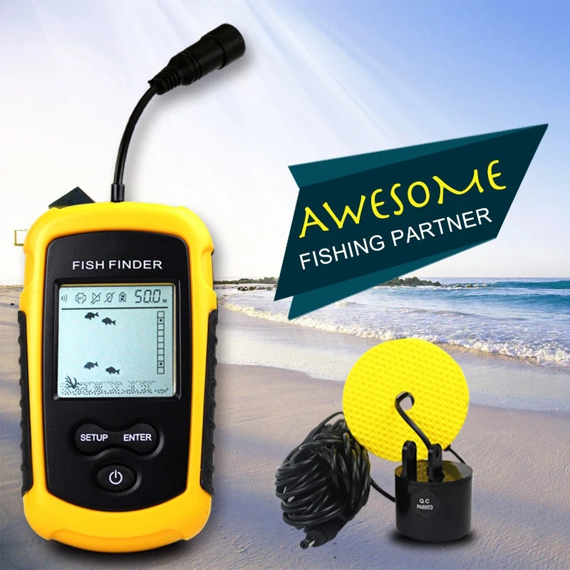 

100M Portable Sonar LCD Fish Finders Fishing Tools Fishing Alarm Transduce Depth Finders For Kayak Ice Fishing tools