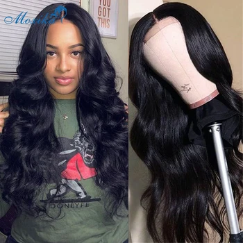 Moxika 4x4 Lace Closure Wig Brazilian Body Wave Lace Front Wig With Baby Hair Human Hair Lace Front Wigs Middle Part Remy Hair 1