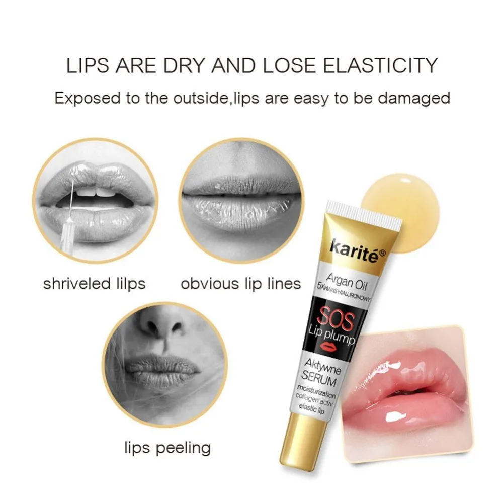 Instant Volumising Lip Plumper Moisturizing Lip Repairing Reduce Lip Fine Lines Brighten Lip Color Collagen Lip Plumper Oil