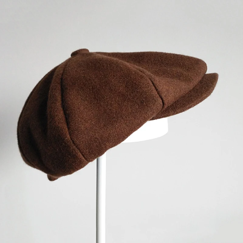 Новая брендовая Шерстяная кепка Newsboy s мужская плоская кепка s Женская кепка кофейного цвета в британском стиле Гэтсби осенне-зимние шерстяные шапки береты BLM67