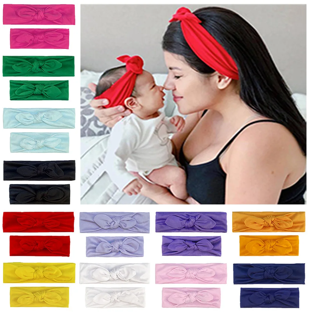 newborn socks for babies 2Pcs/Set Mom & Baby Headbands Mother Baby Turban Mom Daughter Rabbit Ears Hairband Floral Solid Parent-Child Hair Accessories best baby accessories of year