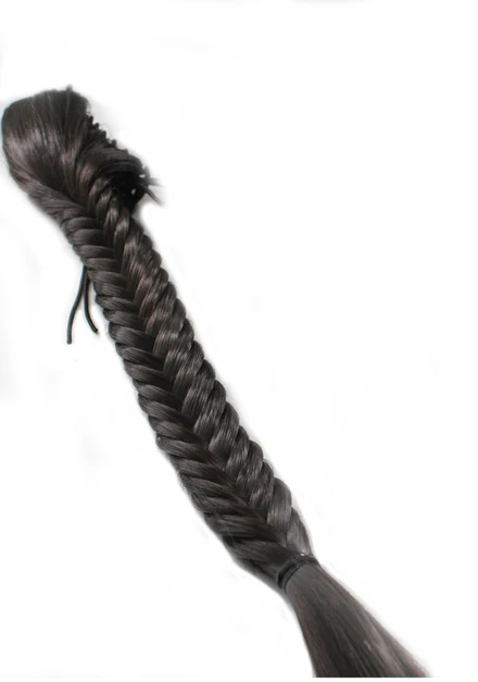 Серый коричневый синтетический конский хвост для наращивания плетение волос кусок конский хвост шнурок рыбий хвост для женщин высокая температура волокно - Цвет: claw 4