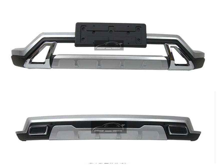 Car ABS Front+Rear Bumper Protector Sill Plate Cover Trunk Guard For Mitsubishi Eclipse Cross Car Styling Bumper Protector