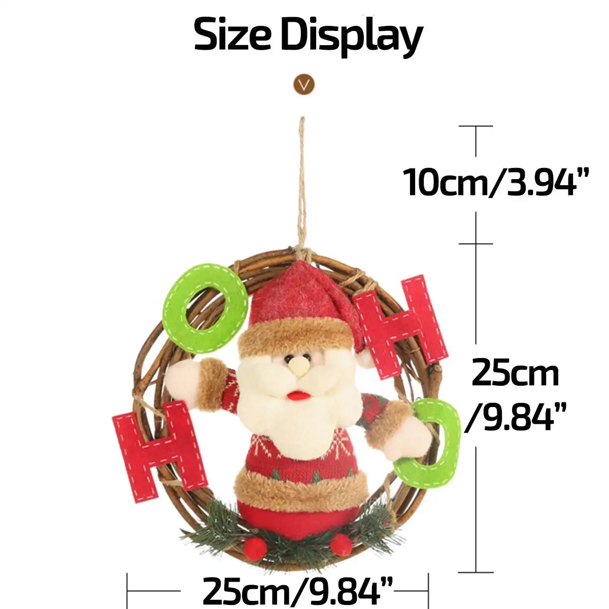 Christmas Ornaments Rattan Ring Wreath Dolls Wreath Garlands New Year Festive Party Christmas Dcoration for Home Door Window