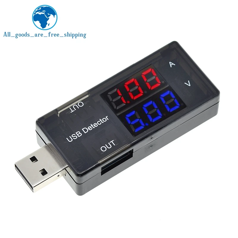 USB Charger Doctor Current Voltage Charging Detector Voltmeter Ammeter Red+blue