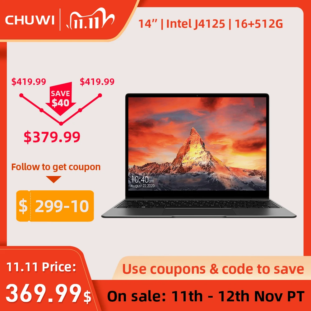 CHUWI ordenador portátil GemiBook Pro, 14 pulgadas, 2K, 16GB RAM, 512GB SSD, Intel Celeron, Quad Core, Windows 10, ordenador con teclado retroiluminado|Ordenadores portátiles| - AliExpress