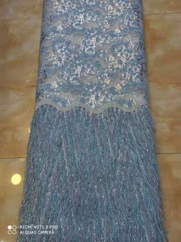 

sky blue Color French Nigerian Lace Fabrics High Quality 3D African Laces Fabric Wedding African Sequins French Tulle Lace