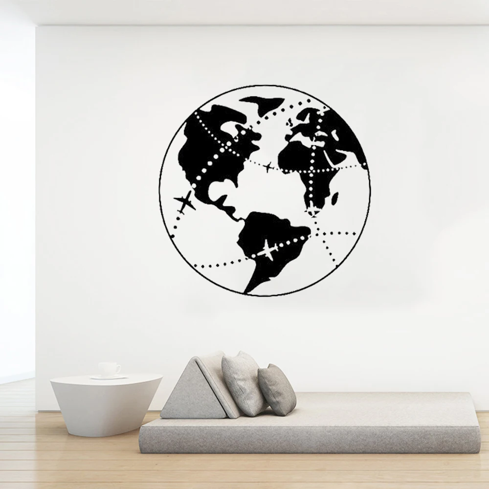 

Earth Nature Globe World Map Wall Sticker Vinyl Home Decor Living Room Travel Plane Office Studio Decals Removable Mural