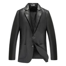 Новинка, мужская куртка из овчины, пиджак из натуральной кожи, мужская приталенная куртка, Корейская Весенняя Осенняя кожаная куртка 03-1705 KJ2284