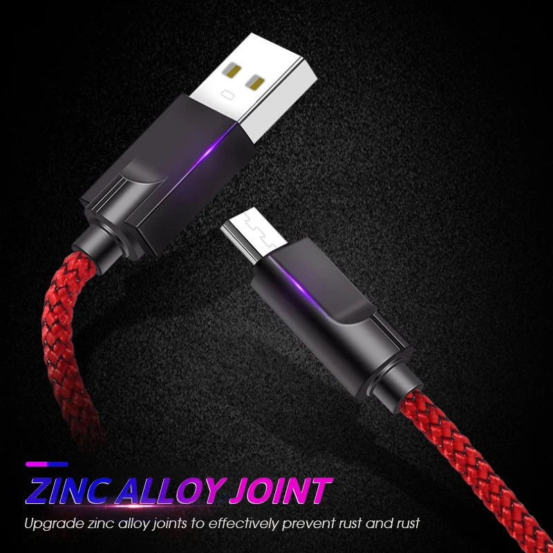 2.5A Быстрая зарядка строка данных для Mico USB быстрая зарядка мобильного телефона Android кабели нейлон передачи данных USB шнур