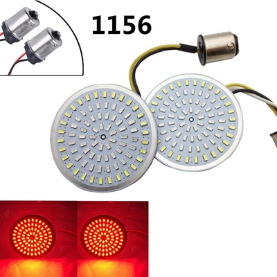 2 дюйма светодиодный указатель поворота комплект для мотоцикла 1157 Белый/янтарный передний указатель поворота лампы 1156 сзади указатели поворота для Street Glide - Цвет: 1156 red