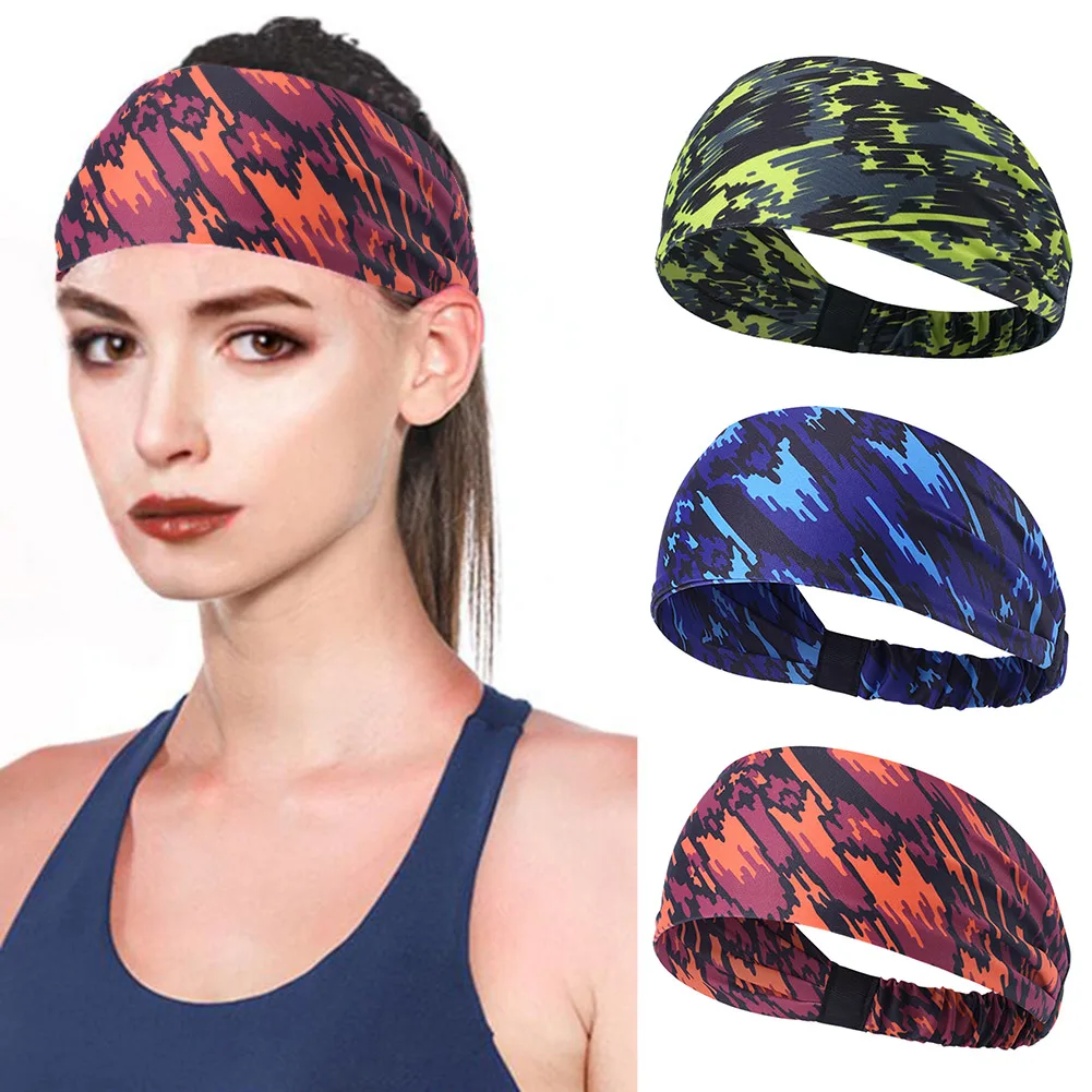Printed Lycra Sports Yoga Headband Bandanas Sweat Absorption Soft