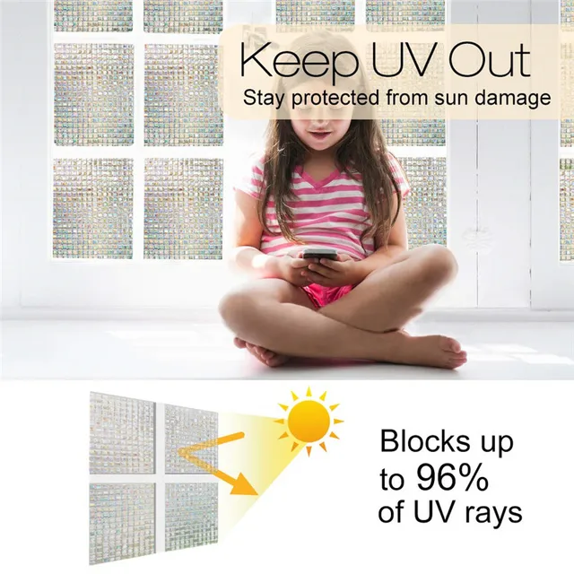 45X100 Cm 3D-S Statikus Ablak Film Adatvédelmi Matrica Szivárványfilmek Ólomüveg Ön Adagoló Fóliakablak Dekoráció - Image 4