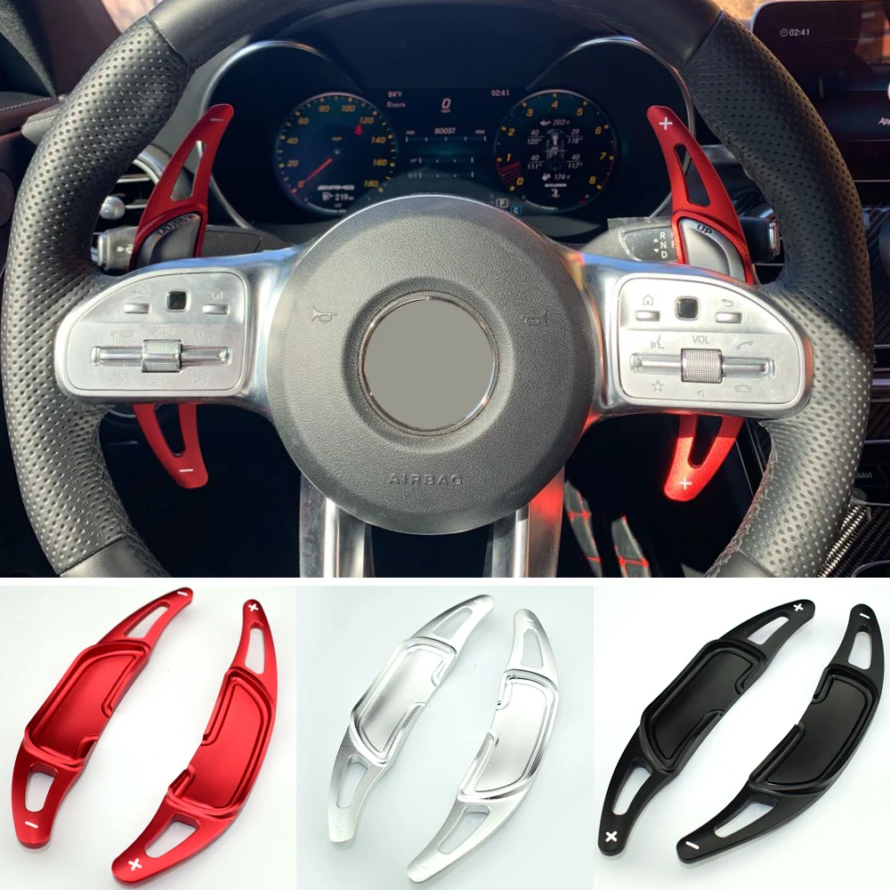Алюминиевый переключатель рулевого колеса для Mercedes Benz New AMG A45 C63 S63 GLA45 2015 2019