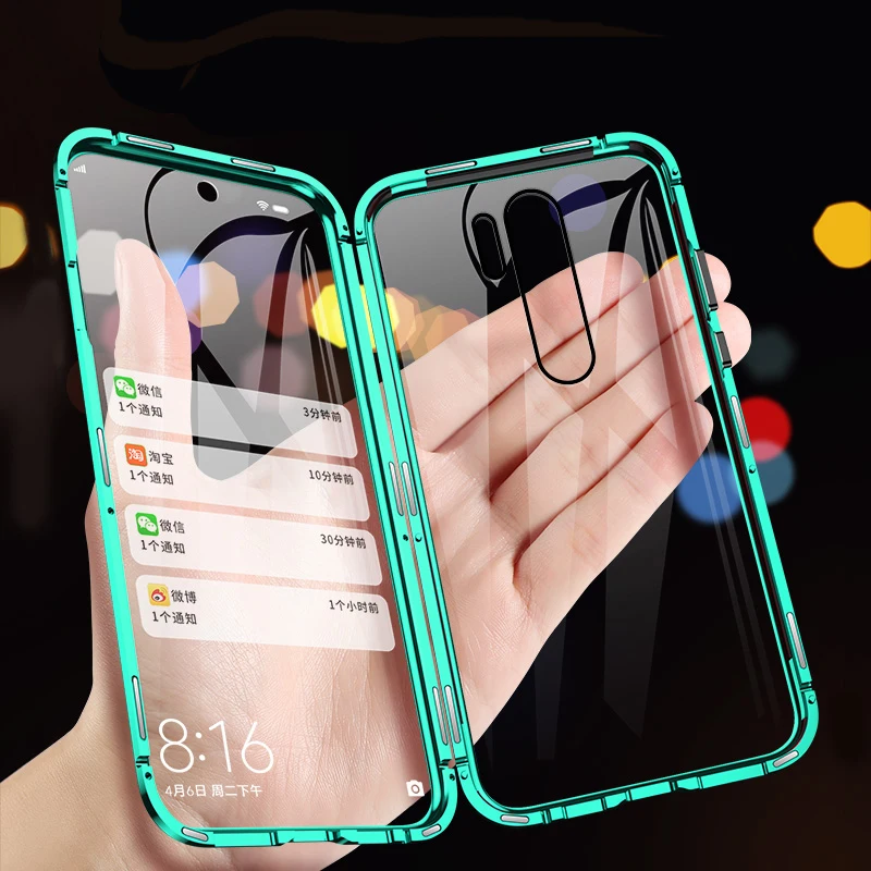 Роскошный полностью магнитный чехол для Redmi 8 8A телефона задняя стеклянная крышка
