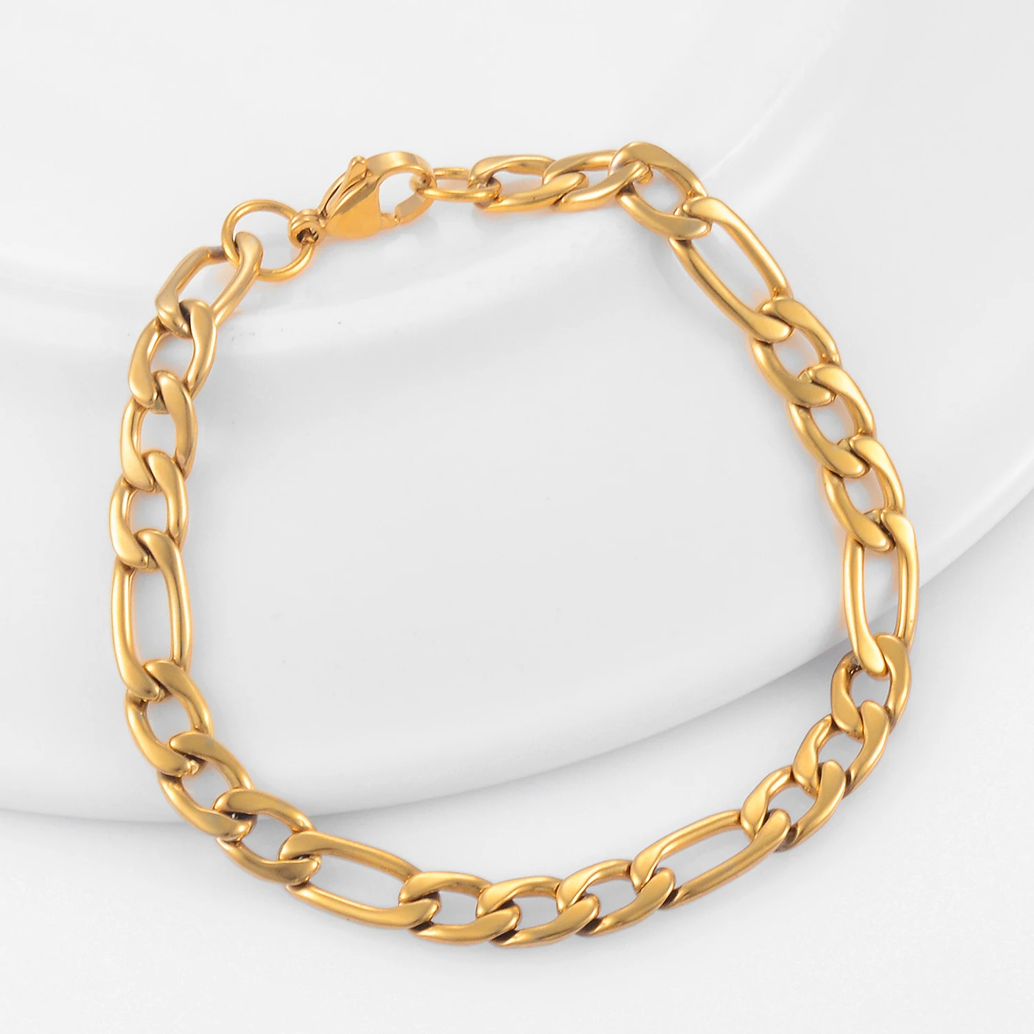 Classic Stainless Steel Figaro Chain Bracelet Jewelry for Men and Women bracelet jewelry