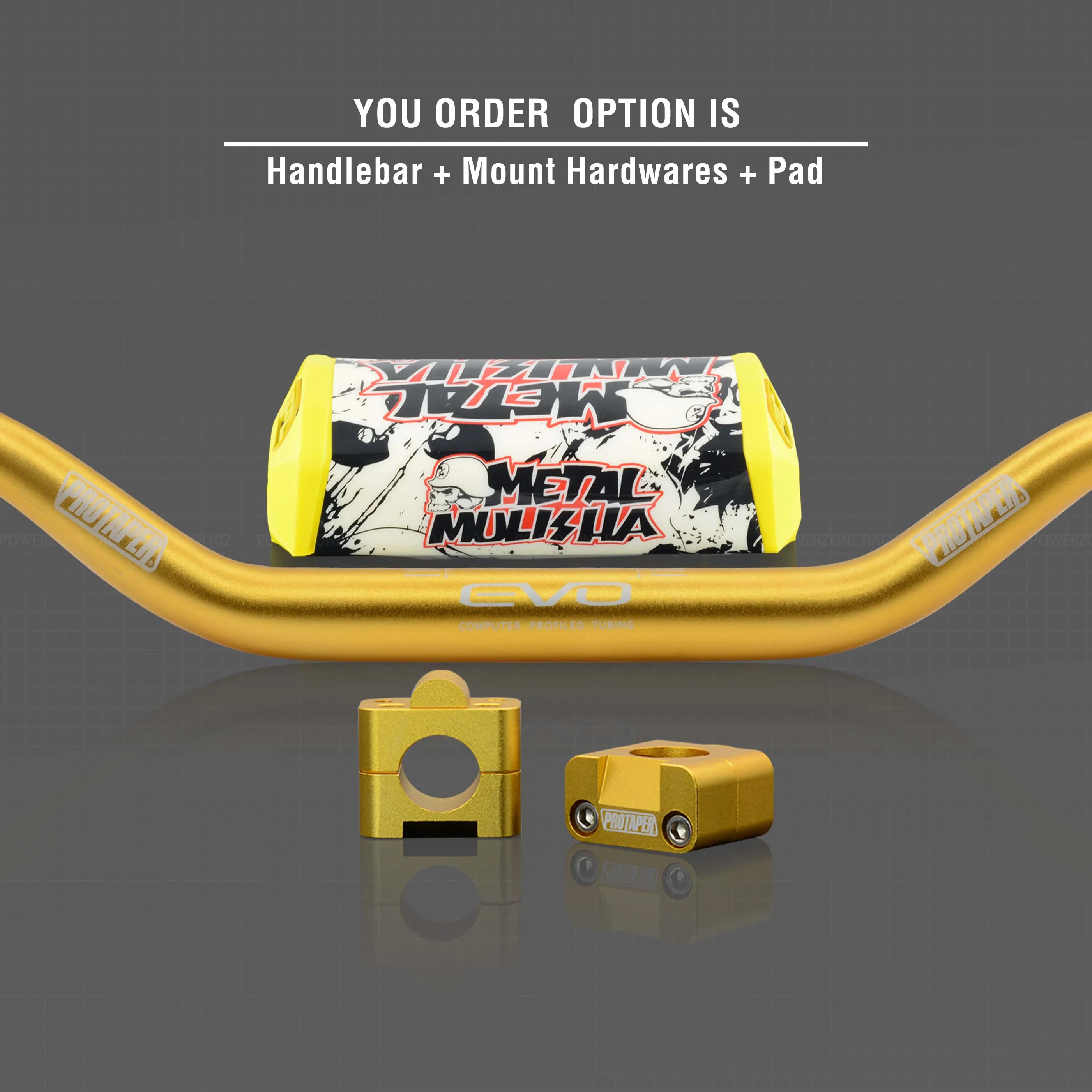 Gold Combo3 Руль для Pro Taper Pack Bar 1-1/" Классическая дверная ручка барные Колодки Ручки Pit Pro Racing Dirt Pit Bike мотоцикл с адаптер cnc - Цвет: Gold Combo3