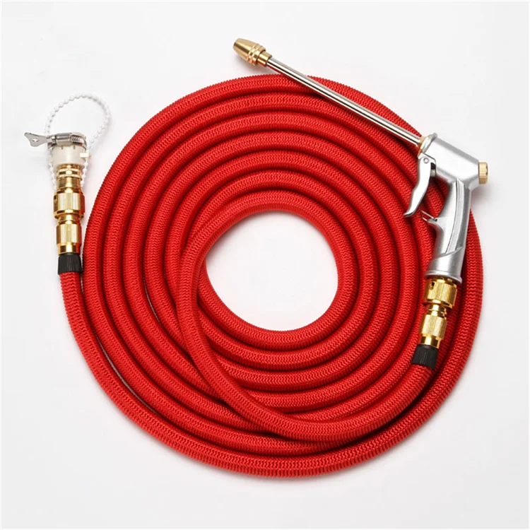 Direct Sales 16FT-100FT Telescopic Hose magic Hose Plastic flexible Car WashHose Metal Spray Gun Outdoor Watering The Lawn