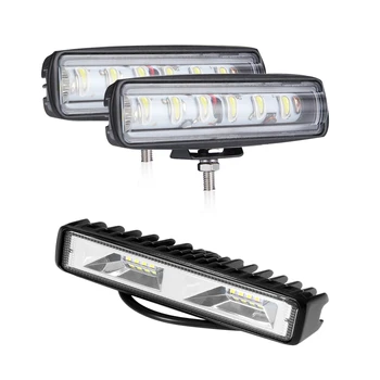 

2 Pcs LED Work Light:1 Pcs 48W Led Light Work Lamp Driving Fog Offroad & 1 Pcs 8D Lens 90W 6 Inch Led Bar Offroad Light for Auto