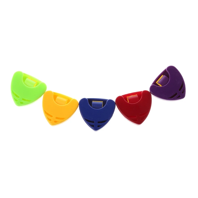 5 шт. Пластиковые Деревянные гитары треугольной формы сердца Plectrum коробка держатель звукоснимателя случае Q6PB