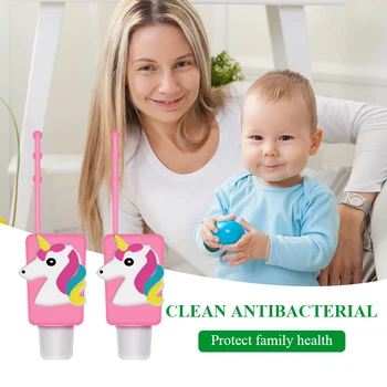 

4/8/12PC Portable Silicone Mini Hand Sanitizer Gel Holder Kid hand sanitizer storage bottle Disposable No Clean Detachable Cover