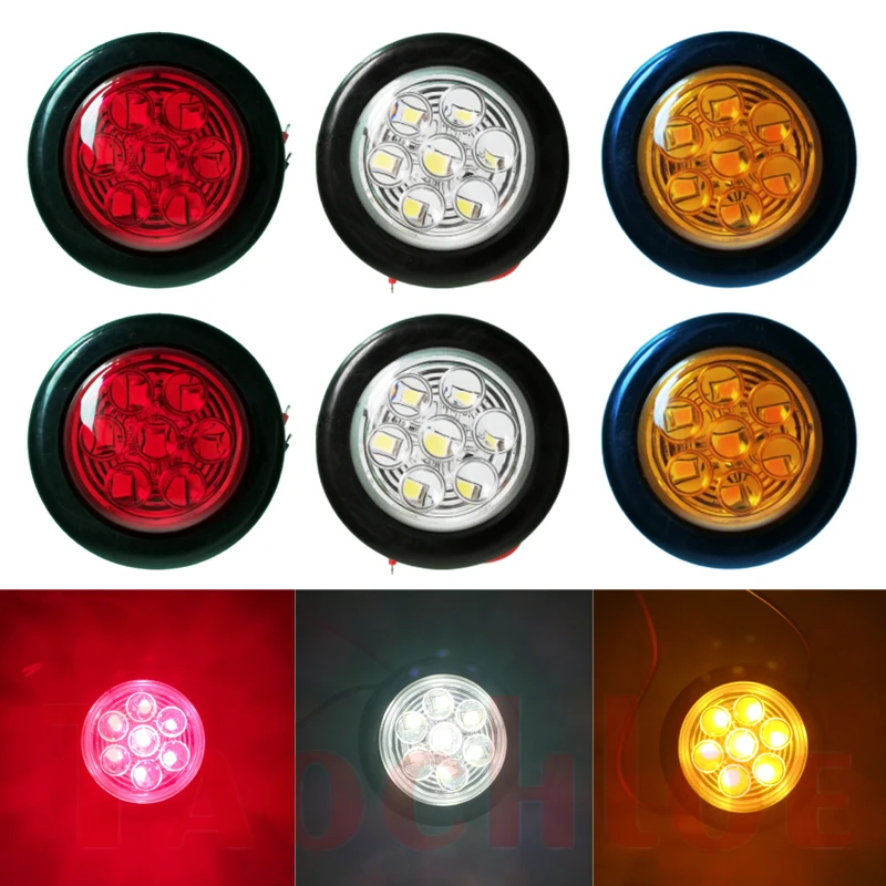 2pcs Trailer Clearance Lights 12v 24v Marker Lights For Trucks Amber