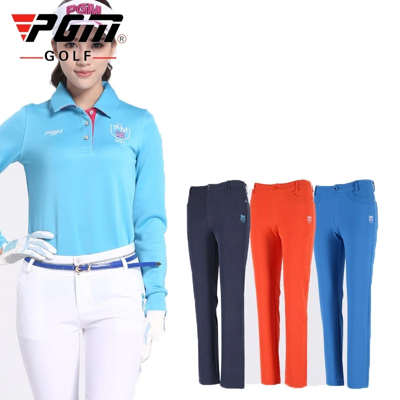 Pgm Women High Elasticity Golf Pants Sportwear Ladies High Waist Slim Trouser Lightweight Sport