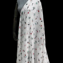 100X132 см Модная Неделя Rocket Planet Heart Print 8momme шелковая ткань «Mulberry» Для женщин летнее платье Блузка DIY шитье