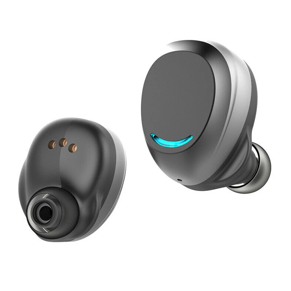Стерео мини-наушники с сенсорным управлением открытый подарок HIFI TWS Bluetooth 5,0 шумоподавление беспроводные наушники дыхательный Свет автомобиля - Цвет: Черный
