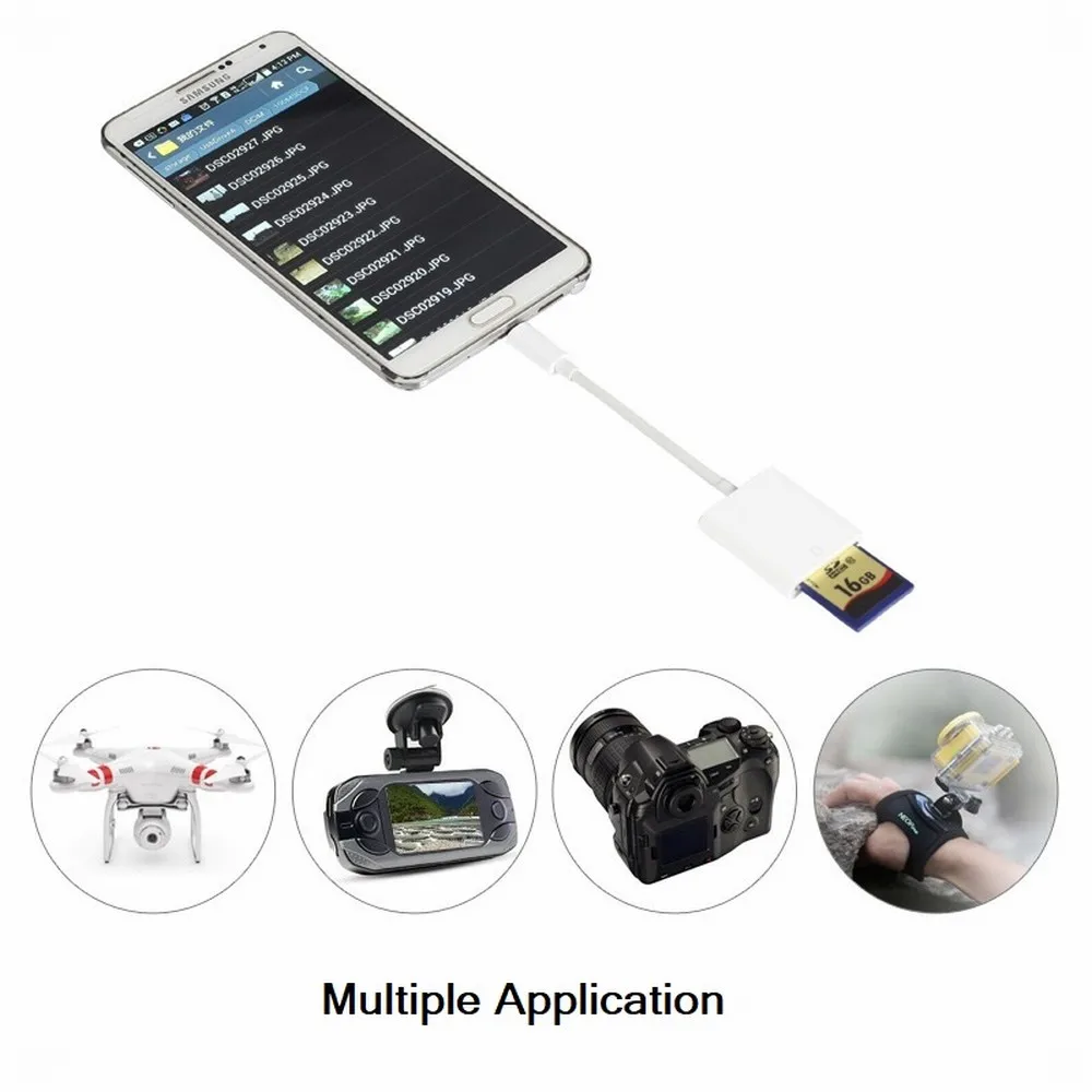 Комплект цифровой камеры Micro USB для sd-карты, совместимый с разъём кабельный переходник для передачи данных OTG, Двусторонняя передача для Android Micro-USB