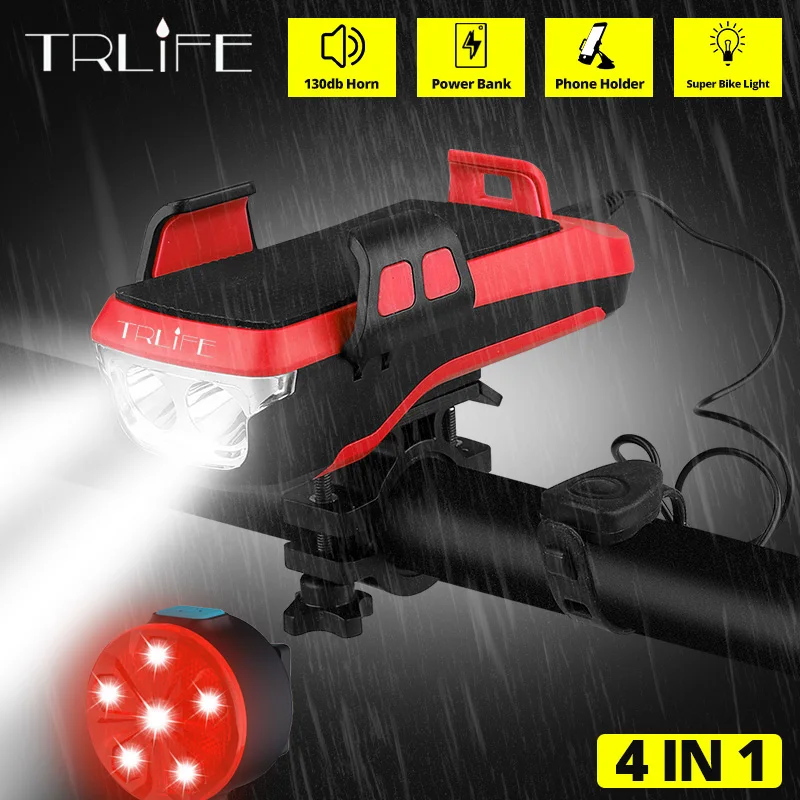 Multi Function 4in1 Bike Flashlight Adjustable Original Quality Light Powerbank