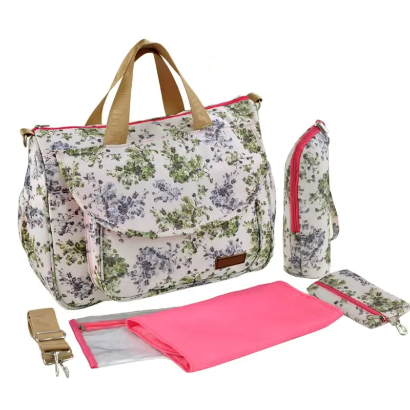 Модный многоразовый подгузник, сумка-тоут для малышей, сумка для подгузников, большая емкость, сумка-мессенджер, органайзер для путешествий, сумка для мам - Цвет: Зеленый