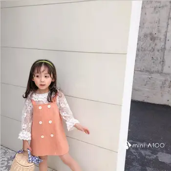 

2020 Korea style girls vest dress cotton fashion spring girls dresses 1-6 years HJ932