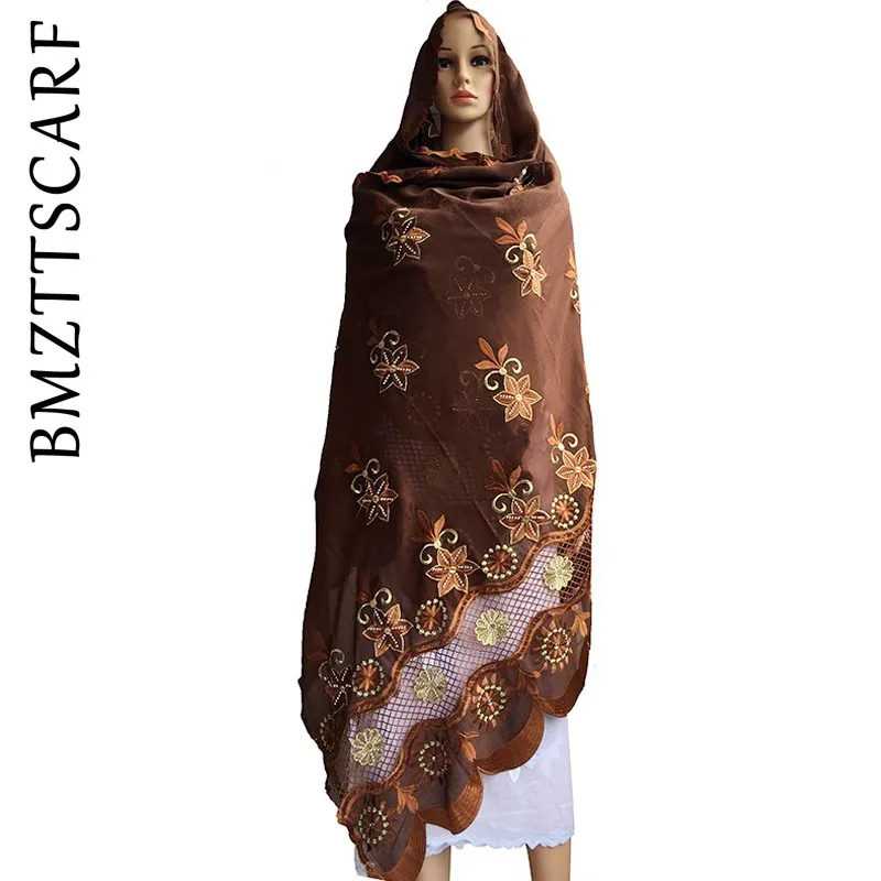 Африканский шарф, новинка, мусульманский шарф с вышивкой, Женский хлопковый шарф с камнями, красивый дизайн, Женский хлопковый большой женский шарф для шали