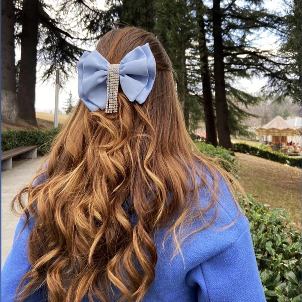

1 PCS Female Double Layer Solid Color Bowknot Hair Clips Fashion Bows Ponytail Hairpins Women Accessories Photography Props