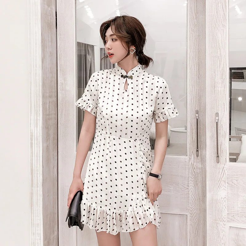 

New GIRL'S Cheongsam nian qing kuan Fashion Chinese Style WOMEN'S Dress Daily Life Improved Retro Chinese-style Dress