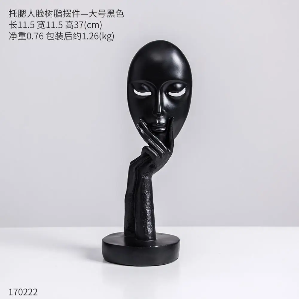 Face Statue 170223 Предметы мебели женские статуи для украшения лица аксессуары для украшения дома скульптура персонажа абстрактные изделия из смолы - Цвет: Face Statue 170223