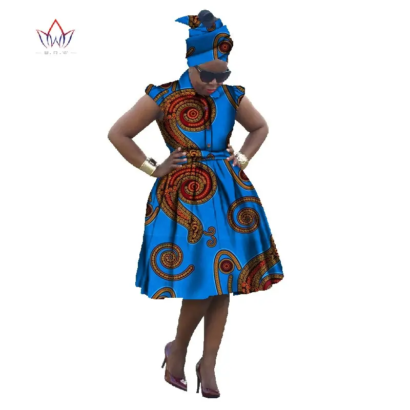 БРВ летнее платье африканские традиционные Дашики для женщина Базен Riche элегантный Африке Воск бальное платье плюс Размеры ни WY448 - Цвет: 16