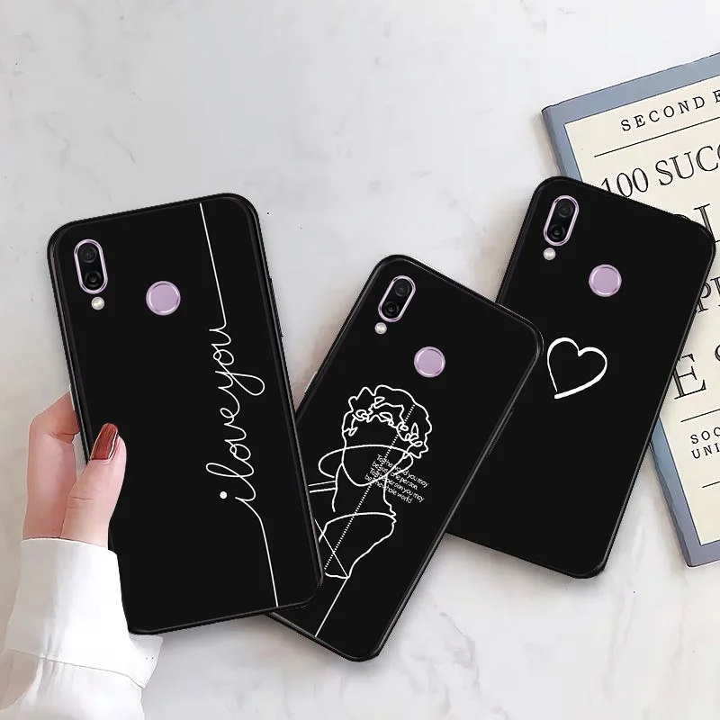 

Phone Case For Huawei P Smart 2019/Honor10Lite Cute Simple Line Soft Silicone TPU Cover For Huawei P Smart Coque Frosted Fundas