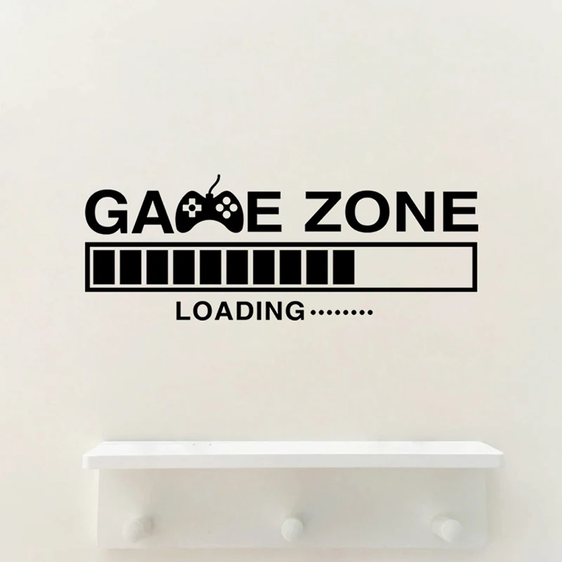 Game Room Home Decor Computer Video Game Zone Loading Decal Wall Quotes Mural Gamer Sign Vinyl Wall Stickers Playroom Decoration