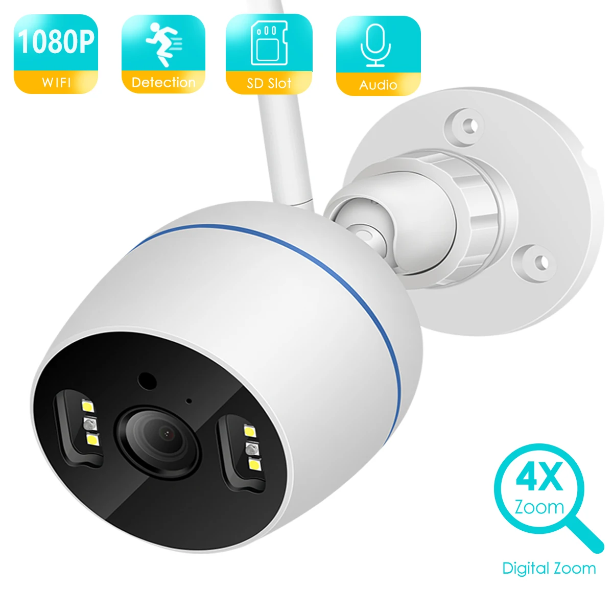 BESDER 4xdigital Zoom облачная Wi-Fi камера наружная 2MP Беспроводная цилиндрическая