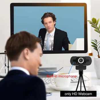 

Video Calling Noise Reduction Built In Microphone Live Streaming HD Webcam Manual 2 Megapixels Monitoring Free Adjustment