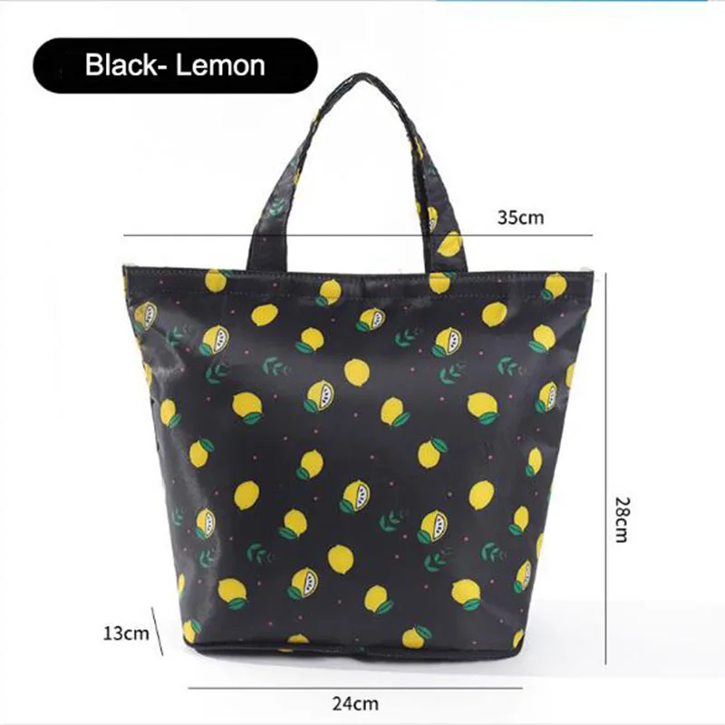 Модная печать Twill Оксфорд Пикник Ланч Tote плечо складная алюминиевая пленка теплоизолированная сумка-холодильник