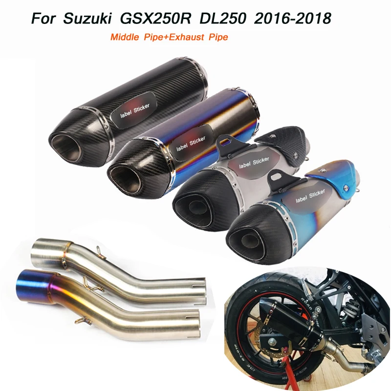 Motorcycle Exhaust System Slip On Middle Pipe Link For SUZUKI GSX250R 2017 2018